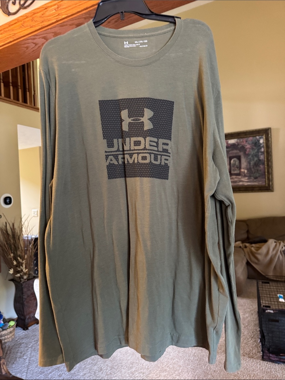 Under Armour Olive Green Long Sleeve Logo Tee